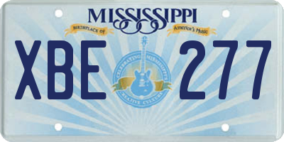 MS license plate XBE277