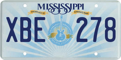 MS license plate XBE278