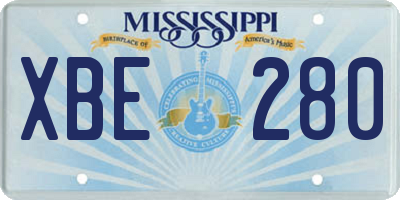 MS license plate XBE280