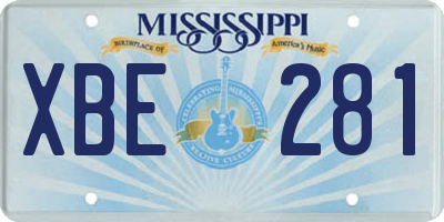MS license plate XBE281