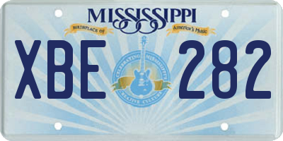 MS license plate XBE282