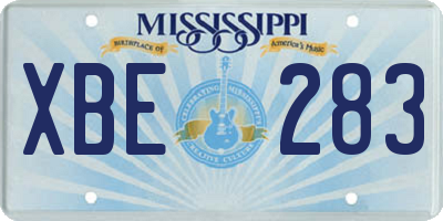 MS license plate XBE283