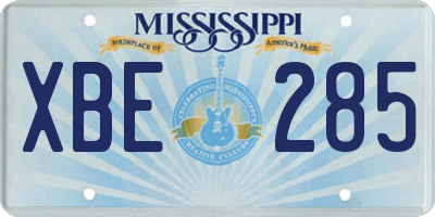 MS license plate XBE285