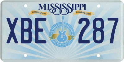 MS license plate XBE287