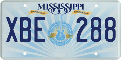 MS license plate XBE288
