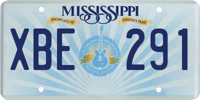 MS license plate XBE291
