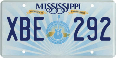 MS license plate XBE292