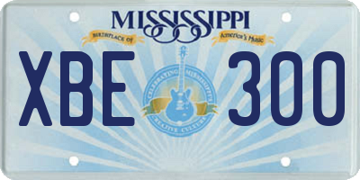 MS license plate XBE300