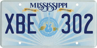 MS license plate XBE302