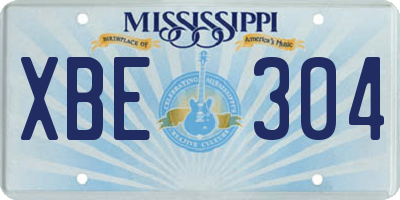 MS license plate XBE304