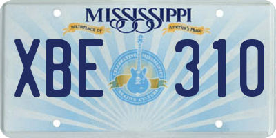 MS license plate XBE310