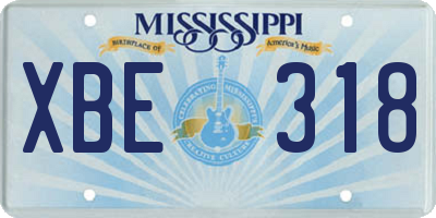 MS license plate XBE318