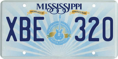 MS license plate XBE320