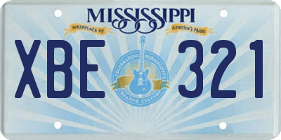 MS license plate XBE321