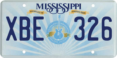 MS license plate XBE326