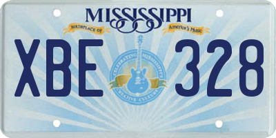 MS license plate XBE328