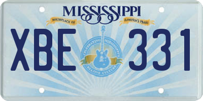 MS license plate XBE331