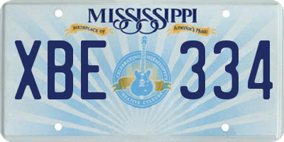 MS license plate XBE334