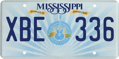 MS license plate XBE336