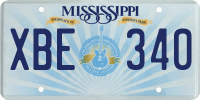 MS license plate XBE340