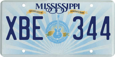 MS license plate XBE344
