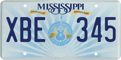 MS license plate XBE345