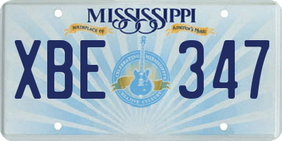 MS license plate XBE347