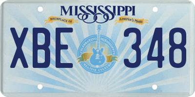 MS license plate XBE348