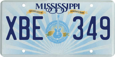 MS license plate XBE349
