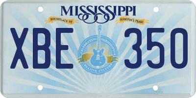 MS license plate XBE350