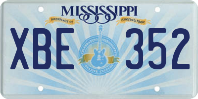 MS license plate XBE352
