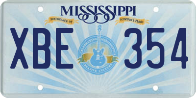 MS license plate XBE354