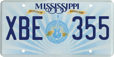 MS license plate XBE355