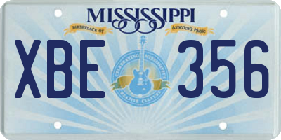 MS license plate XBE356