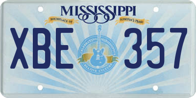MS license plate XBE357