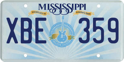 MS license plate XBE359