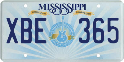 MS license plate XBE365