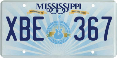 MS license plate XBE367