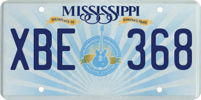 MS license plate XBE368