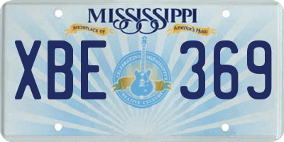MS license plate XBE369