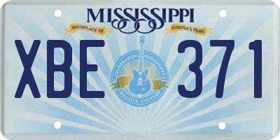 MS license plate XBE371