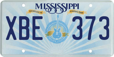 MS license plate XBE373