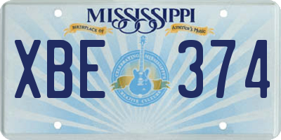MS license plate XBE374