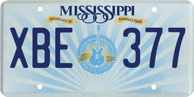 MS license plate XBE377