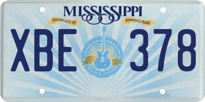 MS license plate XBE378