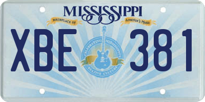 MS license plate XBE381