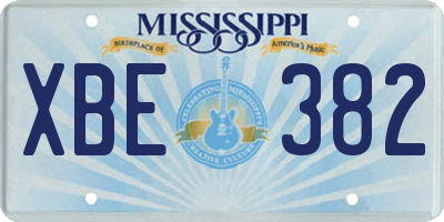 MS license plate XBE382