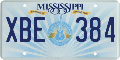 MS license plate XBE384