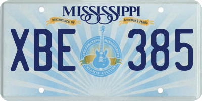 MS license plate XBE385