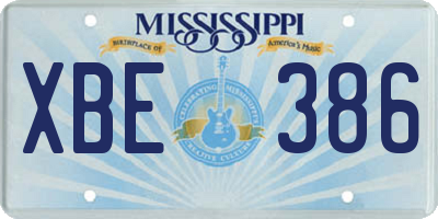 MS license plate XBE386
